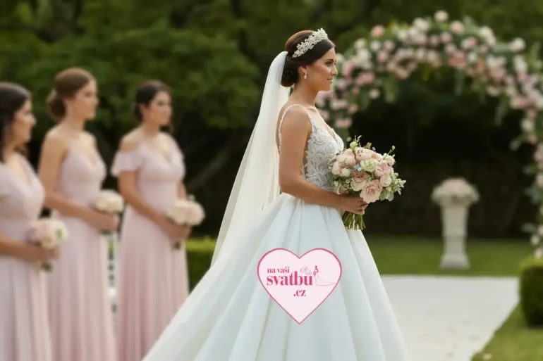 Krása bílých šatů na svatbu